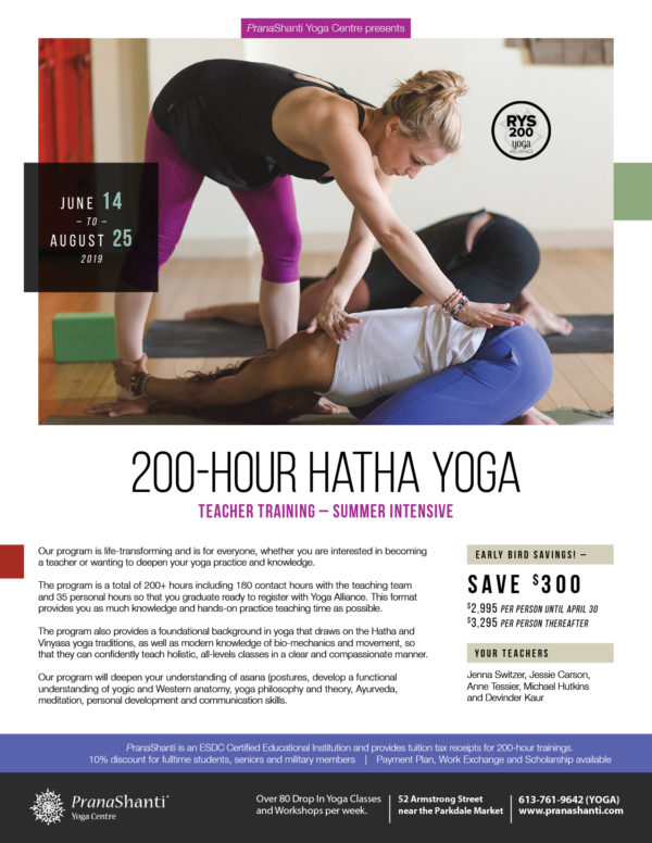 Hatha Yoga Teacher Training Ottawa Summer - PranaShanti