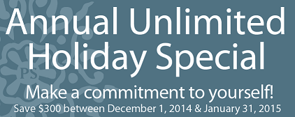 Annual Unlimited Holiday Savings begins December 1st!